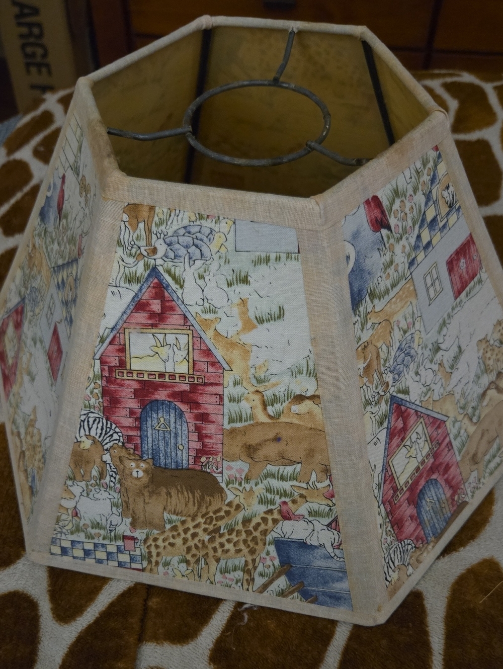 Animal Patchwork Fabric Lampshade - Neutral Tones